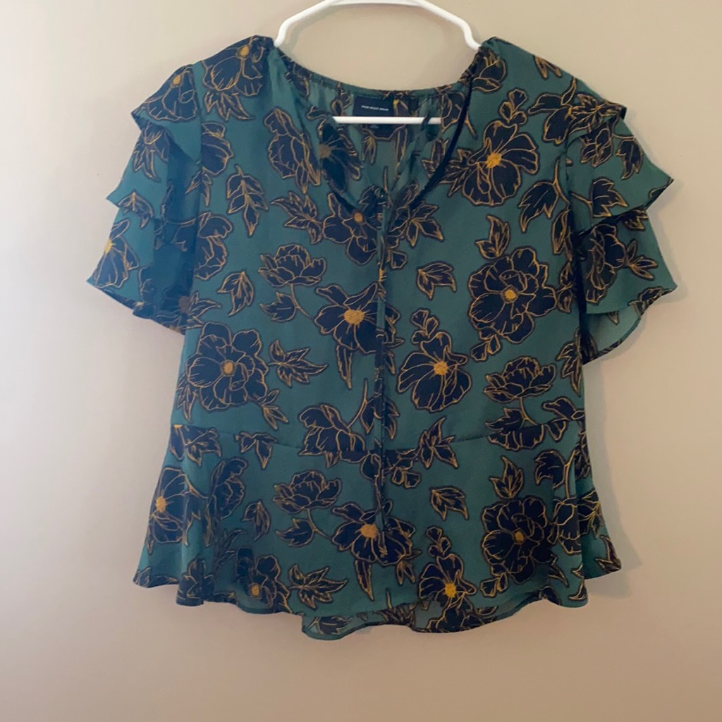 Teal Patterned Blouse
